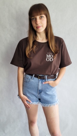 Koszulka T-shirt MOOD Brązowa