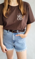 Koszulka T-shirt MOOD Brązowa