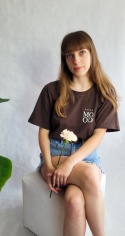 Koszulka T-shirt MOOD Brązowa
