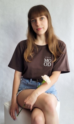 Koszulka T-shirt MOOD Brązowa