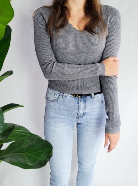 Sweterek Basic Szary