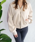 Zapinana Ocieplana Bluza z Kapturem Kremowa